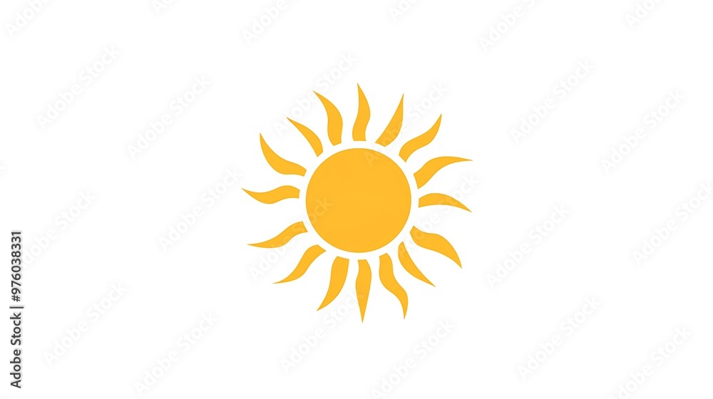 Bright Sun Logo Vector on White Background - Minimalistic Yellow Outlined Design for Branding Projects Bright Sun Logo Vector on White Background - Minimalistic Yellow Outlined Design for Branding Projects