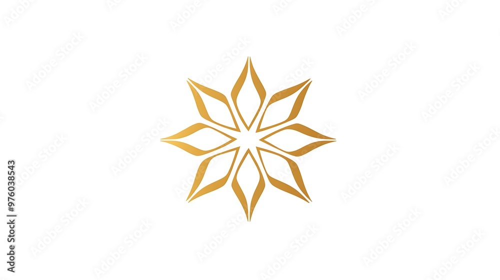Obraz premium Elegant Gold Star Logo on White Background - Modern Vector Graphic Design with Minimal Details