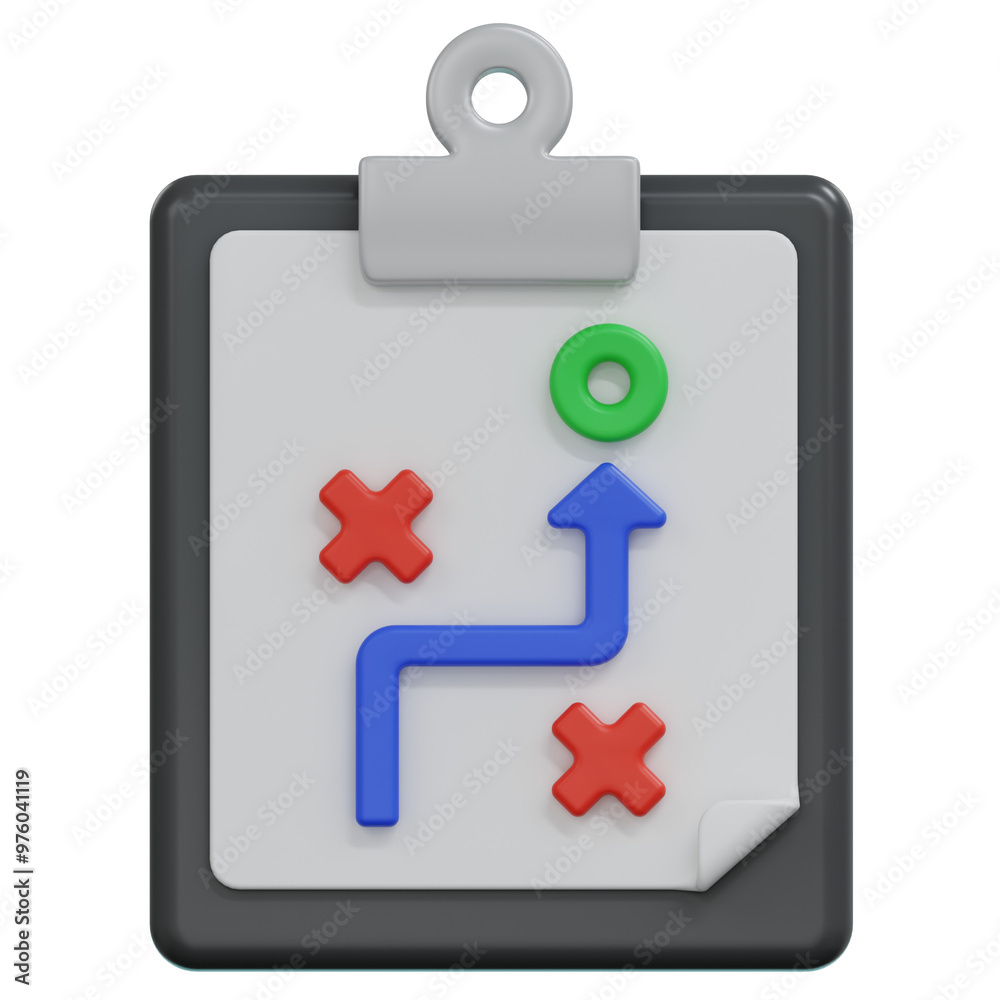 Obraz premium business strategy showing in clipboard 3d render illustration