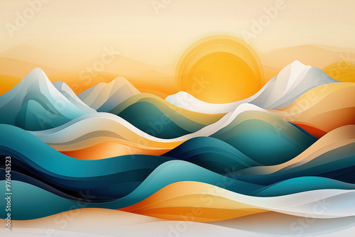 Abstract Sunset Illustration