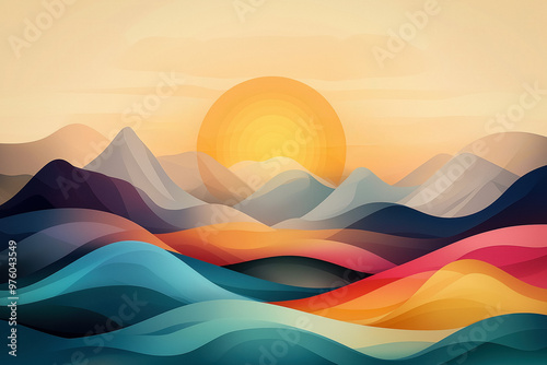 Abstract Sunset Illustration