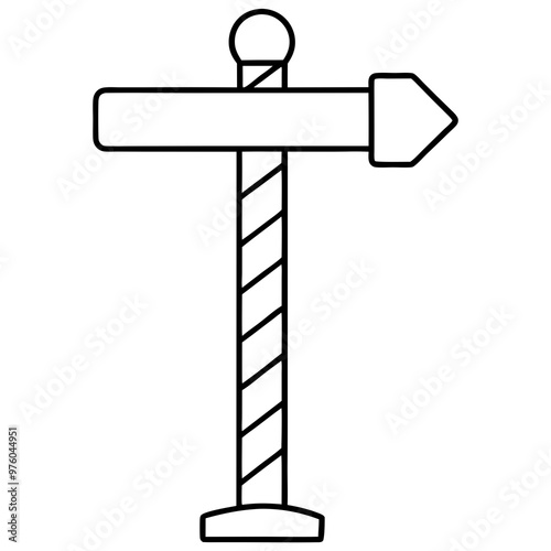 A simple signpost labeled North Pole with snow at the top and a candy-cane-striped pole vector