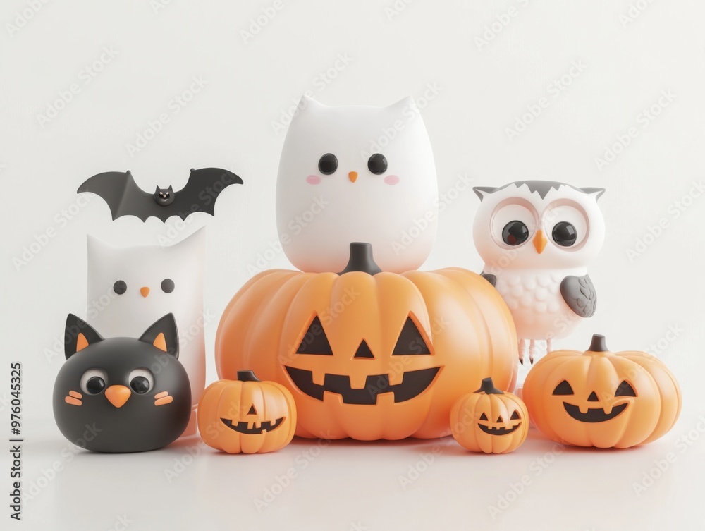Cute Halloween Pumpkins and Owls Cute Halloween Pumpkins and Owls