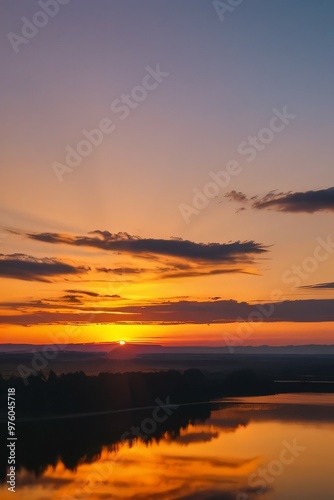 sunset over the lake