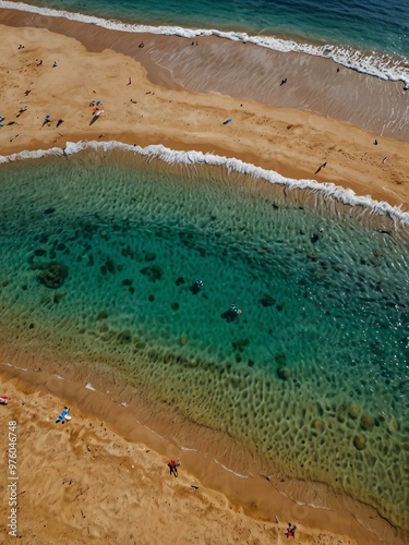 Chalikounas beach on Corfu, aerial view. photo