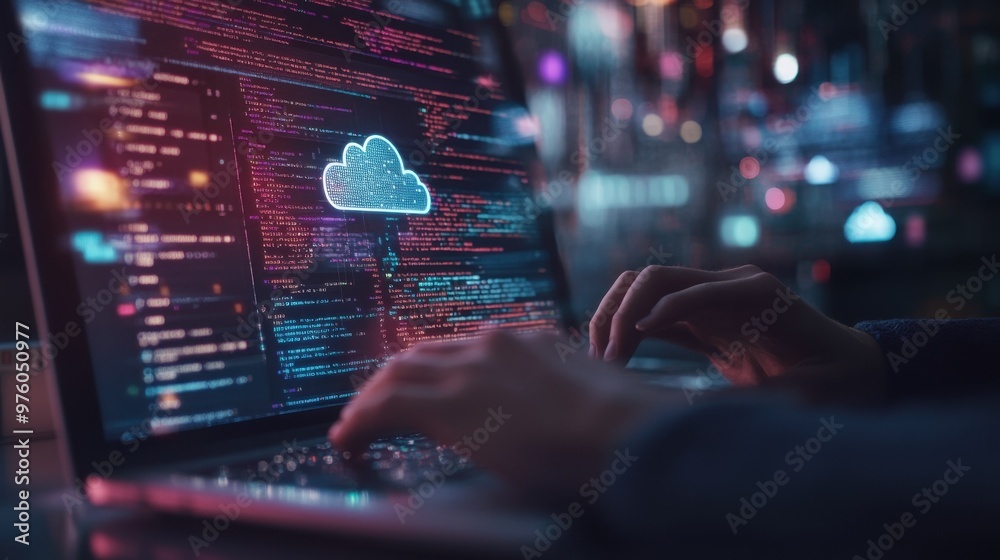 Fototapeta premium Digital Innovation with Cloud Technology Background