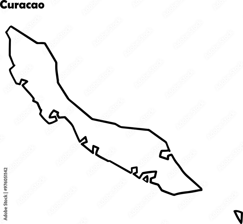 Curacao map outline. Curacao map outline.