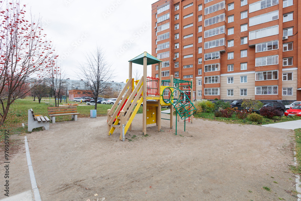 children's playground on the territory of an apartment building children's playground on the territory of an apartment building