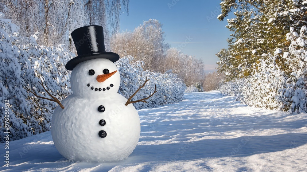 Snowman in a Snowy Landscape Snowman in a Snowy Landscape
