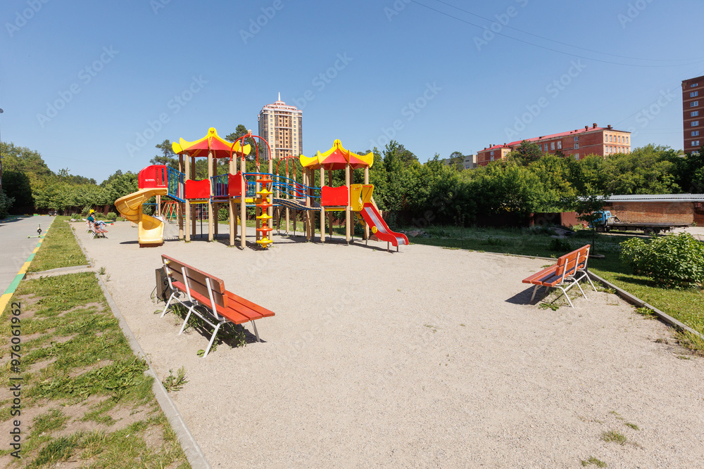 children's playground on the territory of an apartment building children's playground on the territory of an apartment building