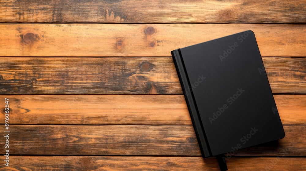 A black notebook rests on a rustic wooden surface, symbolizing writing, ideas, planning, and creativity. A black notebook rests on a rustic wooden surface, symbolizing writing, ideas, planning, and creativity.