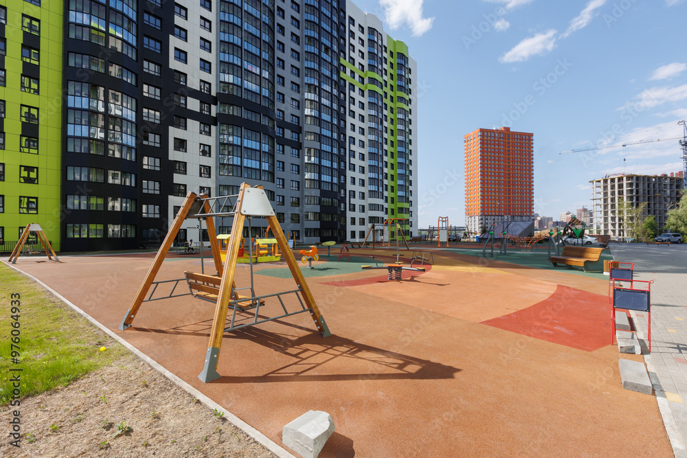 children's playground on the territory of an apartment building children's playground on the territory of an apartment building