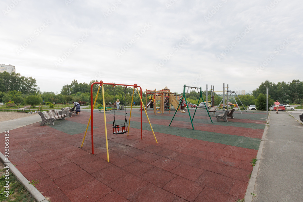 children's playground on the territory of an apartment building children's playground on the territory of an apartment building