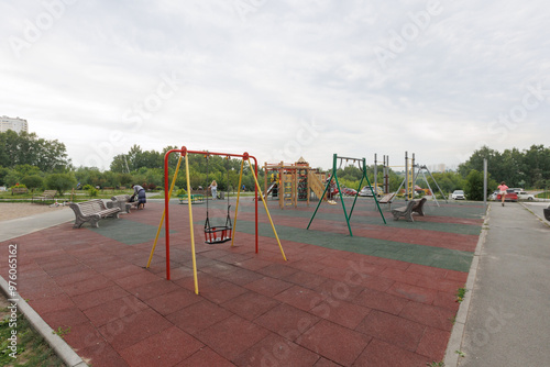 children's playground on the territory of an apartment building