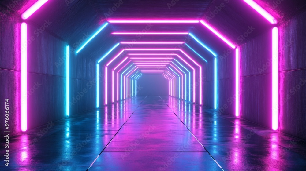 Futuristic background with neon Purple, Light Blue and Pink color lights Futuristic background with neon Purple, Light Blue and Pink color lights