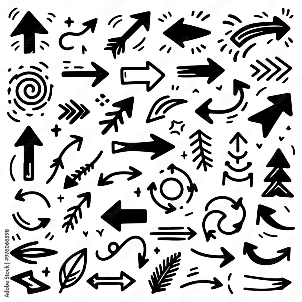 abstract Hand drawn arrow icon illustration collection. Arrow mark icons. Arrow paint - stock vector .Set simple arrows isolated on white background. abstract Hand drawn arrow icon illustration collection. Arrow mark icons. Arrow paint - stock vector .Set simple arrows isolated on white background.