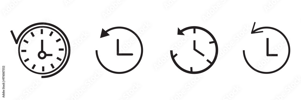 Past time icon thin line illustration Past time icon thin line illustration
