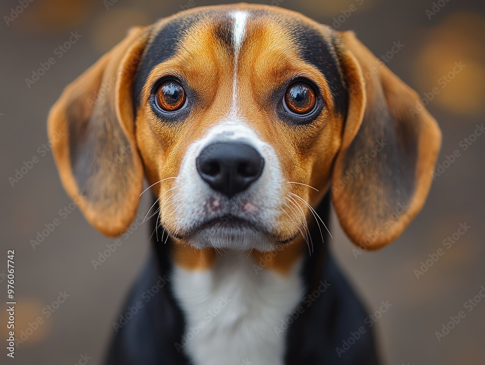 This image showcases the close-up details of a beagle's ears and upper head, highlighting the texture and colors of its fur in a clear, focused view. This image showcases the close-up details of a beagle's ears and upper head, highlighting the texture and colors of its fur in a clear, focused view.