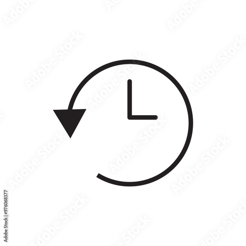 Circle past time backward arrow black icon