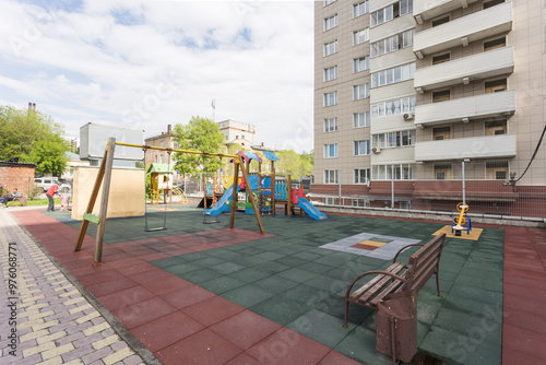 children's playground on the territory of an apartment building