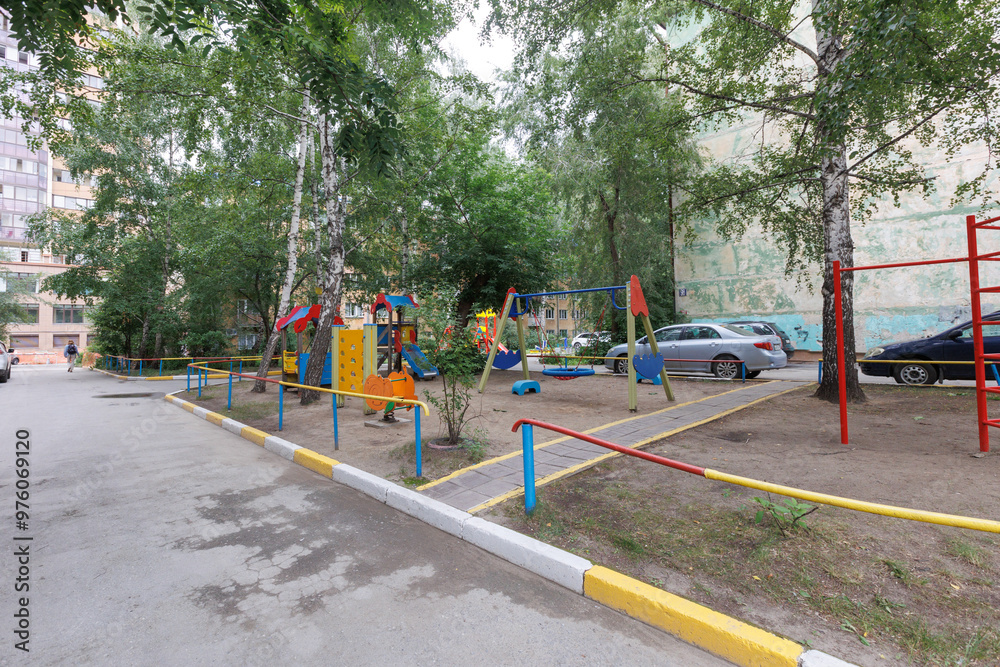 children's playground on the territory of an apartment building children's playground on the territory of an apartment building