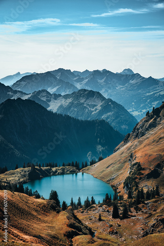 Lake view in German Allgäu (Seealpsee)