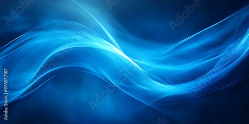 Abstract blue background with smooth flowing curves and elegant highlights 