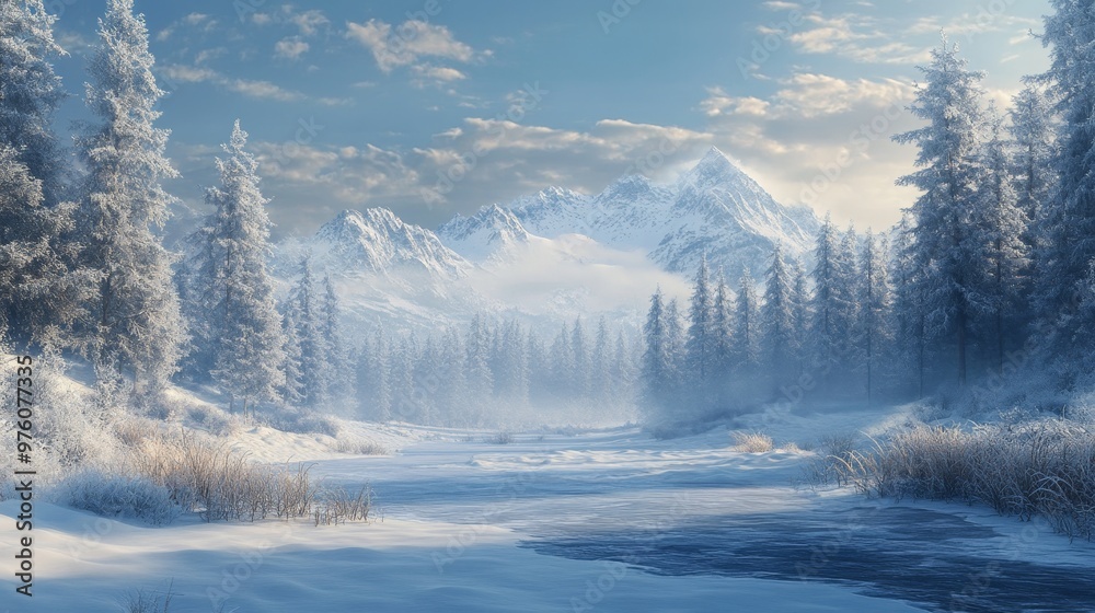 Winter outdoor tree snowy pines forest background Winter outdoor tree snowy pines forest background