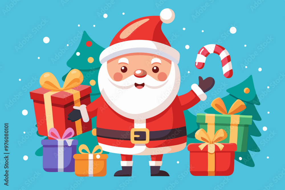 A vector illustration of a Santa claus