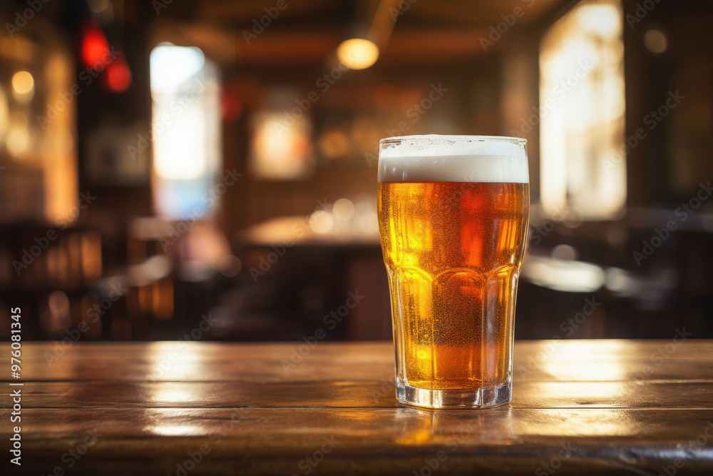 Craft Beer Haven: A frosty mug of golden beer beckons from a rustic wooden table, the warm glow of a bustling pub in the background. Craft Beer Haven: A frosty mug of golden beer beckons from a rustic wooden table, the warm glow of a bustling pub in the background.