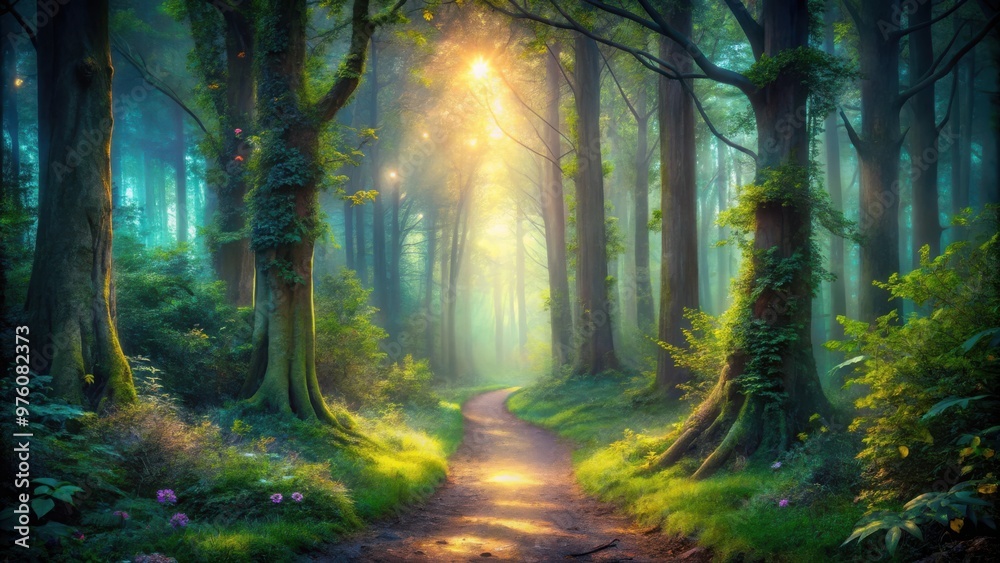 Fototapeta premium A magical path leading through a mystical forest