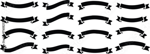 Ribbon banner set. Simple ribbons. Vector illustration