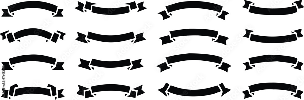 Ribbon banner set. Simple ribbons. Vector illustration Ribbon banner set. Simple ribbons. Vector illustration