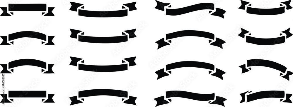 Ribbon banner set. Simple ribbons. Vector illustration Ribbon banner set. Simple ribbons. Vector illustration