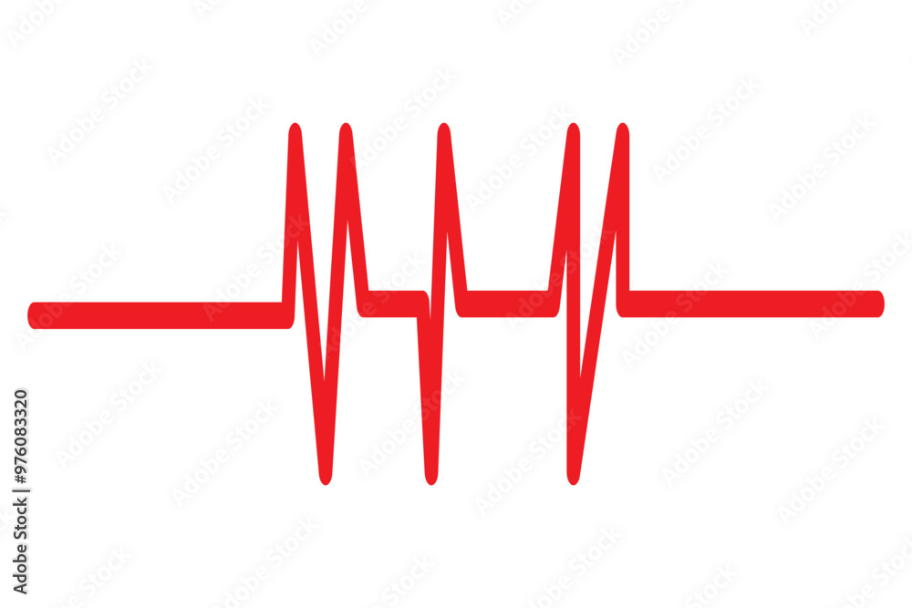 Red heartbeat symbol Vector illustration white background