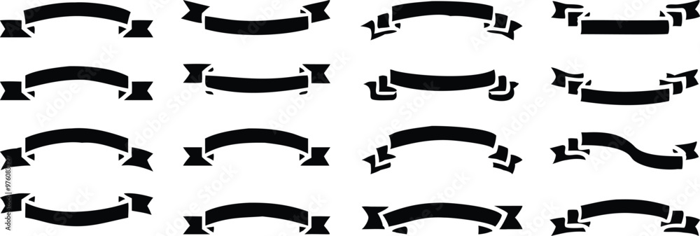 Ribbon banner set. Simple ribbons. Vector illustration Ribbon banner set. Simple ribbons. Vector illustration