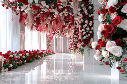Wedding backdrop background illustration design couple in love marriage bride studio