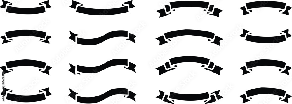Ribbon banner set. Simple ribbons. Vector illustration Ribbon banner set. Simple ribbons. Vector illustration