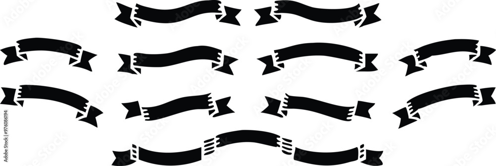 Ribbon banner set. Simple ribbons. Vector illustration Ribbon banner set. Simple ribbons. Vector illustration