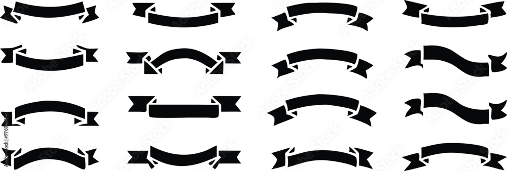 Ribbon banner set. Simple ribbons. Vector illustration Ribbon banner set. Simple ribbons. Vector illustration