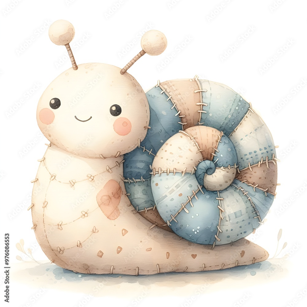 Obraz premium sewn snail illustration