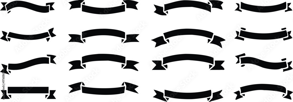 Ribbon banner set. Simple ribbons. Vector illustration Ribbon banner set. Simple ribbons. Vector illustration