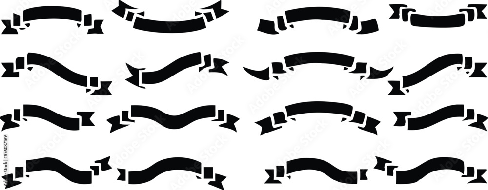 Ribbon banner set. Simple ribbons. Vector illustration Ribbon banner set. Simple ribbons. Vector illustration