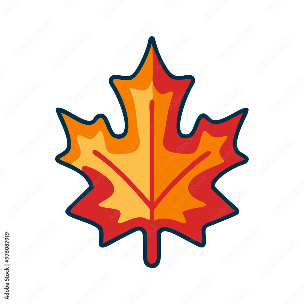Autumn Maple Leaf Icon with Red and Yellow Gradient, Fall Symbol Autumn Maple Leaf Icon with Red and Yellow Gradient, Fall Symbol