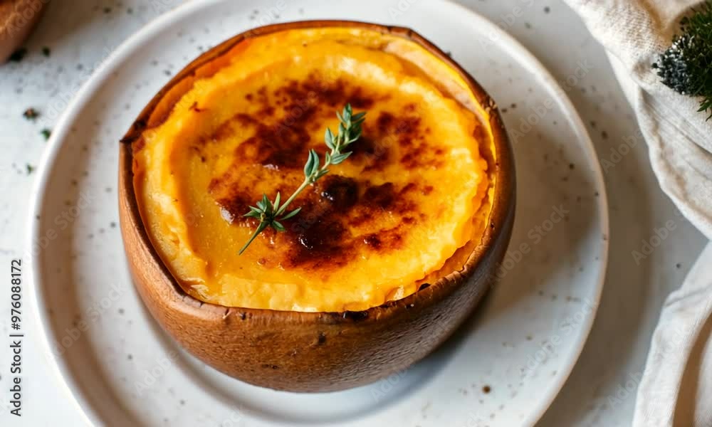 Butternut Squash Soup in a Roasted Butternut Squash Bowl Butternut Squash Soup in a Roasted Butternut Squash Bowl