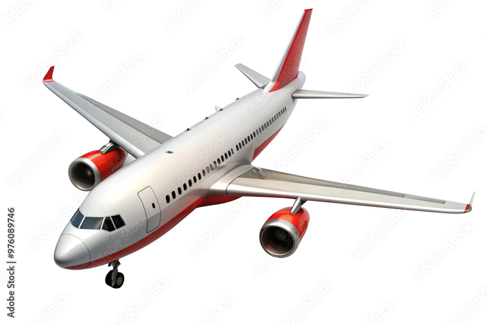 Obraz premium Airplane flying isolated on transparent background 