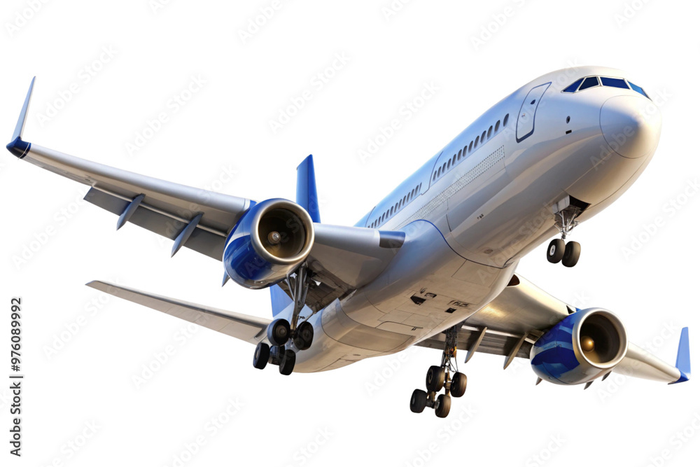 Fototapeta premium Airplane flying isolated on transparent background