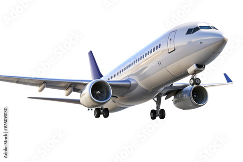 Airplane flying isolated on transparent background 