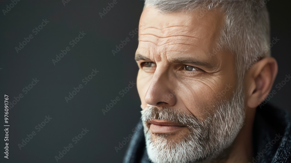 Portrait of a mature man with a gray beard Portrait of a mature man with a gray beard