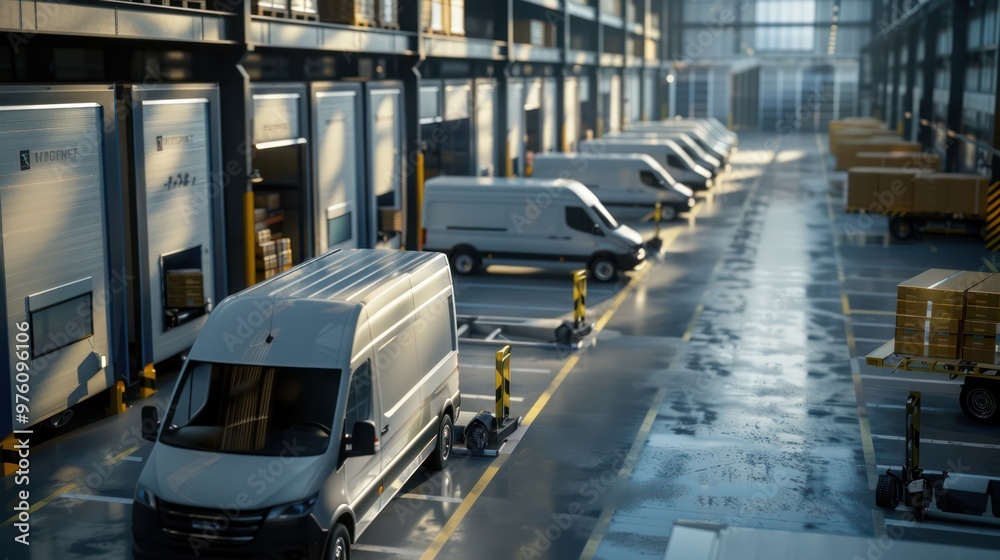 Fototapeta premium Delivery Vans Loading Dock